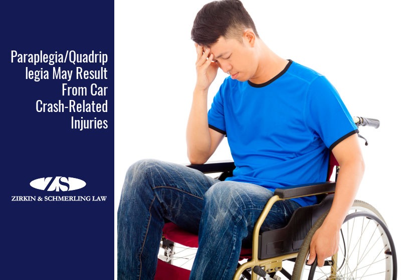 Paraplegia/Quadriplegia May Result From Car Crash-Related Injuries